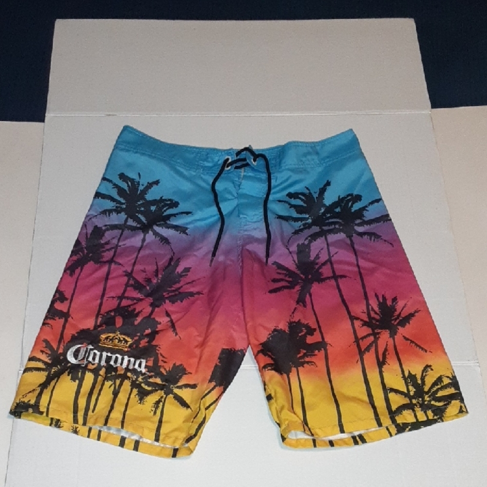 Corona Extra Men's M Sunset Palm Tree Shorts